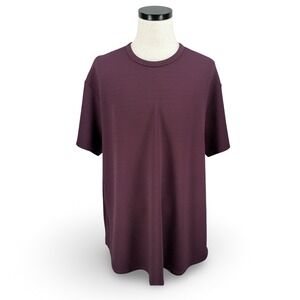 One Bone Bullet Tee Purple Textured Short Sleeve Crew Neck Shirt OB115A Size 2